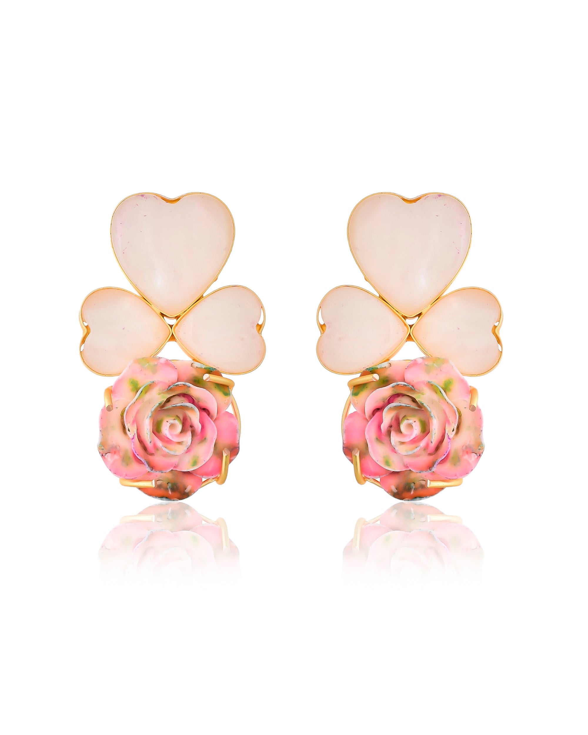 ELEGANT FLORAL SHELL EARRINGS